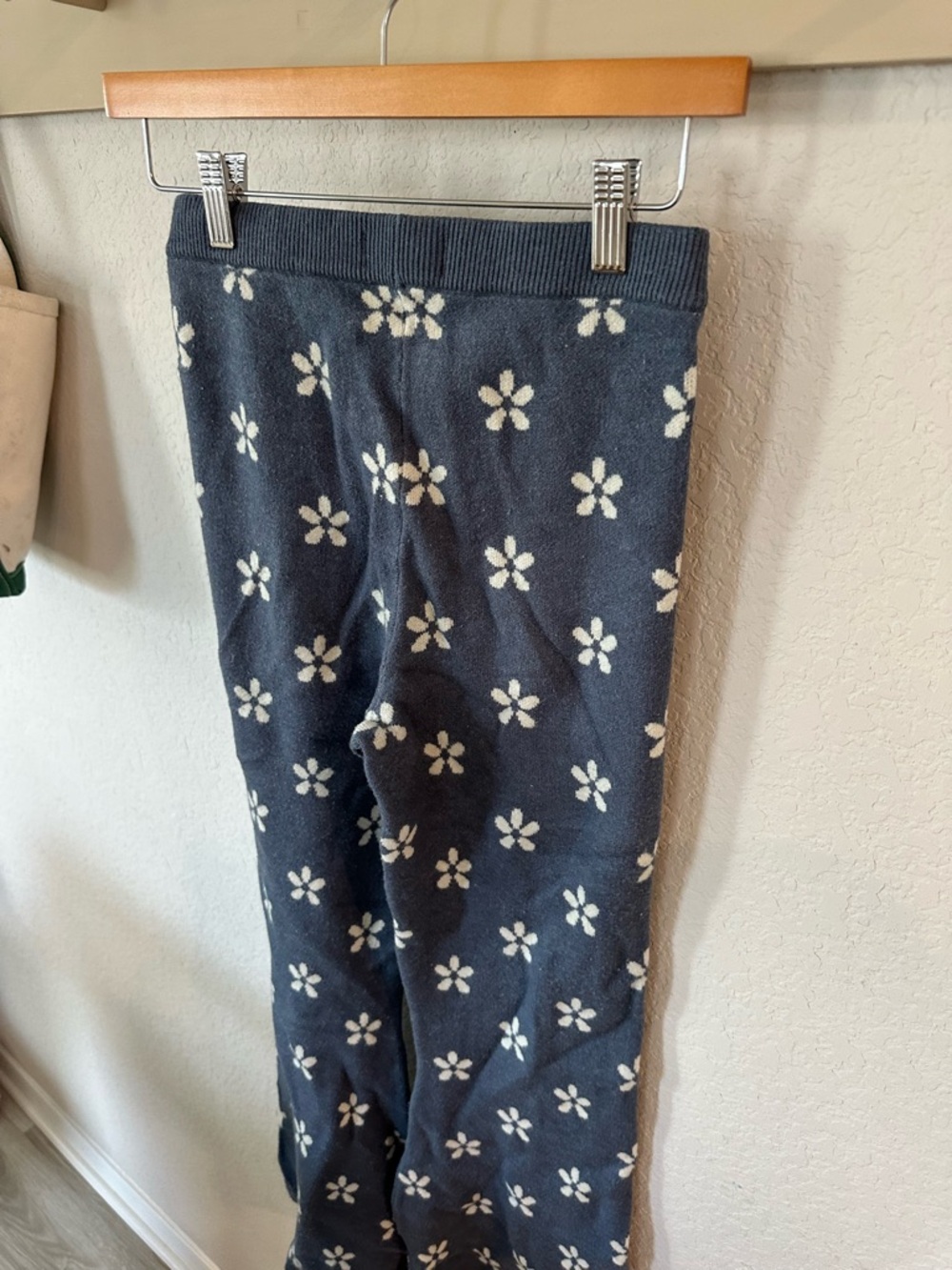 Altard State Floral Knit Wide-Leg Pants in Navy - Picture 3 of 3